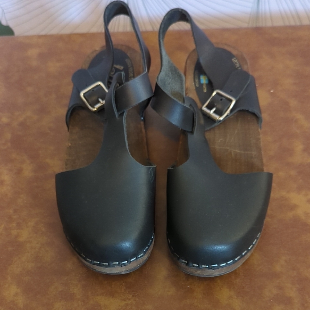 Lotta From Stockholm Black Leather Women's Sandals